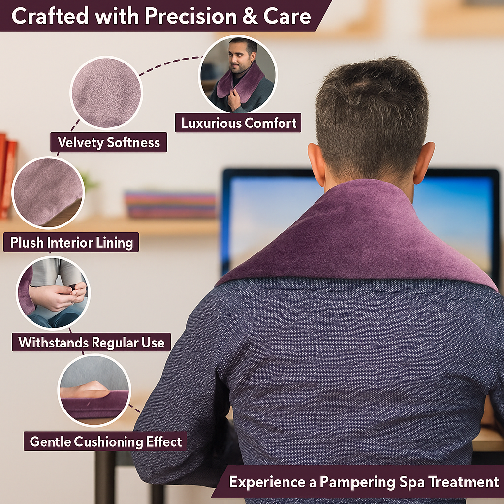 Kozi Décolleté Neck Wrap, Warm & Cold Herbal Neck Wrap for Muscle Pain