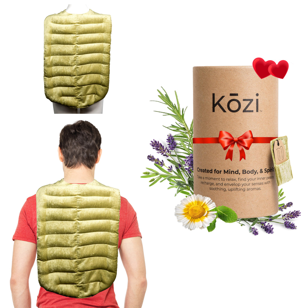 Kozi Revitalizing Back Wrap for Back Pain Relief, Microwavable Heating Wrap