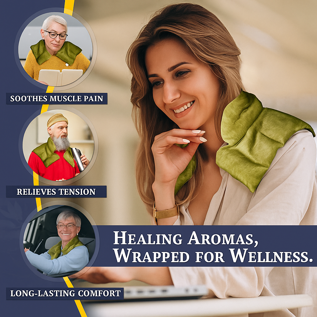 Kozi Shoulder Wraps  Warm & Cooling Herbal Comforting for Muscle Pain and Tension Relief