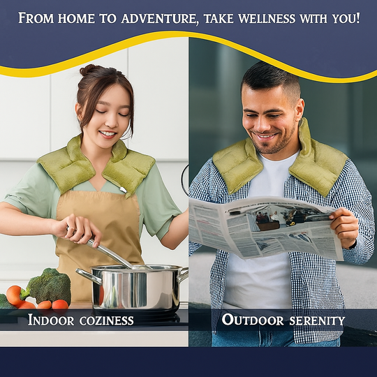 Kozi Shoulder Wraps Warm & Cooling Herbal Comforting for Muscle Pain and Tension Relief