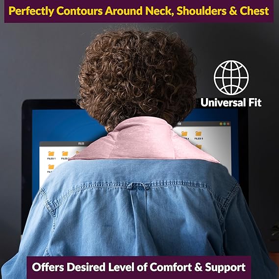 Neck therapy scarf angled view highlighting soft texture.